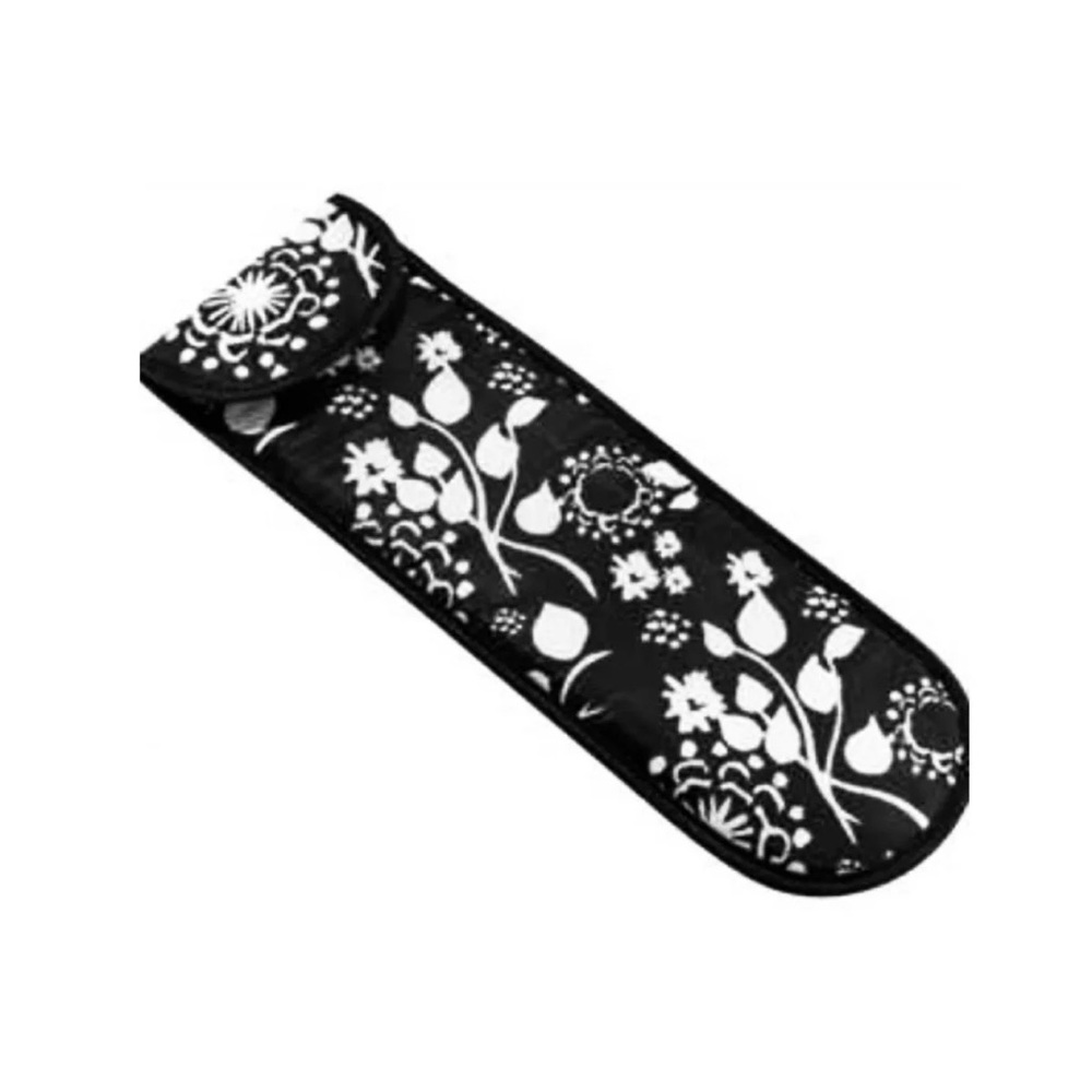 Thirty-One Flat Iron Case (Black Floral Brushstrokes)